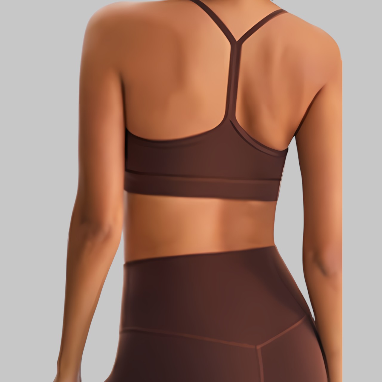 Top Deportivo Espalda Cruzada Marrón Chocolate